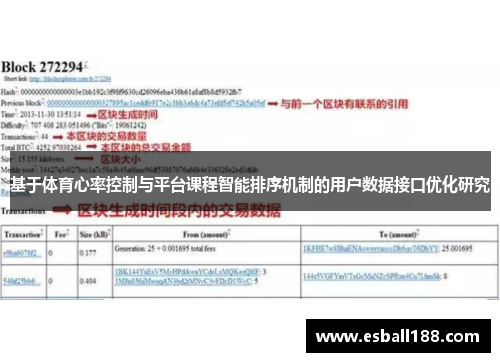 基于体育心率控制与平台课程智能排序机制的用户数据接口优化研究